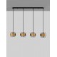 Smoky Glass Brass Gold Metal LED E27 4x12 Watt 230 Volt IP20 Bulb Excluded L: 110 W: 18 H: 120 cm 