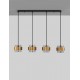 Smoky Glass Brass Gold Metal LED E27 4x12 Watt 230 Volt IP20 Bulb Excluded L: 110 W: 18 H: 120 cm 