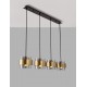 Smoky Glass Brass Gold Metal LED E27 4x12 Watt 230 Volt IP20 Bulb Excluded L: 110 W: 18 H: 120 cm 