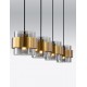 Smoky Glass Brass Gold Metal LED E27 4x12 Watt 230 Volt IP20 Bulb Excluded L: 110 W: 18 H: 120 cm 