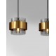Smoky Glass Brass Gold Metal LED E27 4x12 Watt 230 Volt IP20 Bulb Excluded L: 110 W: 18 H: 120 cm 