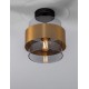 Smoky Glass Brass Gold Metal LED E27 1x12 Watt 230 Volt IP20 Bulb Excluded D: 18 H: 21.5 cm 