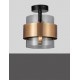 Smoky Glass Brass Gold Metal LED E27 1x12 Watt 230 Volt IP20 Bulb Excluded D: 18 H: 21.5 cm 