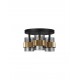 Smoky Glass Brass Gold Metal LED E27 3x12 Watt 230 Volt IP20 Bulb Excluded D: 37 H: 20 cm 