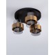 Smoky Glass Brass Gold Metal LED E27 3x12 Watt 230 Volt IP20 Bulb Excluded D: 37 H: 20 cm 