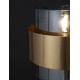 Smoky Glass Brass Gold Metal LED E27 1x12 Watt 230 Volt IP20 Bulb Excluded Cable Length: 165 cm D: 18 H: 47 cm 