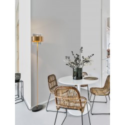 Smoky Glass Brass Gold Metal LED E27 1x12 Watt 230 Volt IP20 Bulb Excluded Cable Length: 165 cm D: 25 H: 154 cm 