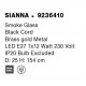 Smoky Glass Brass Gold Metal LED E27 1x12 Watt 230 Volt IP20 Bulb Excluded Cable Length: 165 cm D: 25 H: 154 cm 