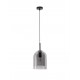 Double Layered Smoky Glass Black Cord Black Metal Base LED E27 1x12 Watt 230 Volt IP20 Bulb Excluded D: 18 H: 240 cm Adjustable 