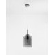 Double Layered Smoky Glass Black Cord Black Metal Base LED E27 1x12 Watt 230 Volt IP20 Bulb Excluded D: 18 H: 240 cm Adjustable 