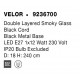Double Layered Smoky Glass Black Cord Black Metal Base LED E27 1x12 Watt 230 Volt IP20 Bulb Excluded D: 18 H: 240 cm Adjustable 