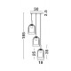 Double Layered Smoky Glass Black Cord Black Metal Base LED E27 3x12 Watt 230 Volt IP20 Bulb Excluded D: 30 H: 185 cm Adjustable 