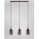 Double Layered Smoky Glass Black Cord Black Metal Base LED E27 3x12 Watt 230 Volt IP20 Bulb Excluded L: 70 W: 18 H: 158 cm Adj