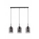 Double Layered Smoky Glass Black Cord Black Metal Base LED E27 3x12 Watt 230 Volt IP20 Bulb Excluded L: 70 W: 18 H: 158 cm Adj