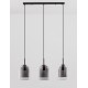 Double Layered Smoky Glass Black Cord Black Metal Base LED E27 3x12 Watt 230 Volt IP20 Bulb Excluded L: 70 W: 18 H: 158 cm Adj