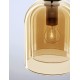 Double Layered Dark Champagne Glass Black Cord Black Metal Base LED E27 1x12 Watt 230 Volt IP20 Bulb Excluded D: 18 H: 240 cm 