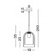 Double Layered Dark Champagne Glass Black Cord Black Metal Base LED E27 1x12 Watt 230 Volt IP20 Bulb Excluded D: 18 H: 240 cm 
