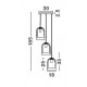 Double Layered Dark Champagne Glass Black Cord Black Metal Base LED E27 3x12 Watt 230 Volt IP20 Bulb Excluded D: 30 H: 185 cm 