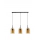 Double Layered Dark Champagne Glass Black Cord Black Metal Base LED E27 3x12 Watt 230 Volt IP20 Bulb Excluded L: 70 W:18 H: 15