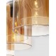 Double Layered Dark Champagne Glass Black Cord Black Metal Base LED E27 3x12 Watt 230 Volt IP20 Bulb Excluded L: 70 W:18 H: 15