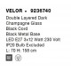 Double Layered Dark Champagne Glass Black Cord Black Metal Base LED E27 3x12 Watt 230 Volt IP20 Bulb Excluded L: 70 W:18 H: 15