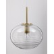 Clear Glass & Brass Gold Metal White Cord LED E27 1x12 Watt 230 Volt IP20 Bulb Excluded D: 28 H: 190 cm Adjustable height 