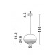 Clear Glass & Brass Gold Metal White Cord LED E27 1x12 Watt 230 Volt IP20 Bulb Excluded D: 28 H: 190 cm Adjustable height 
