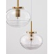 Clear Glass & Brass Gold Metal White Cord LED E27 3x12 Watt 230 Volt IP20 Bulb Excluded D: 30 H: 180 cm Adjustable height 