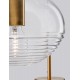 Clear Glass & Brass Gold Metal White Cord LED E27 3x12 Watt 230 Volt IP20 Bulb Excluded D: 30 H: 180 cm Adjustable height 
