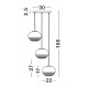 Clear Glass & Brass Gold Metal White Cord LED E27 3x12 Watt 230 Volt IP20 Bulb Excluded D: 30 H: 180 cm Adjustable height 