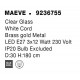 Clear Glass & Brass Gold Metal White Cord LED E27 3x12 Watt 230 Volt IP20 Bulb Excluded D: 30 H: 180 cm Adjustable height 