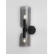Smoky Glass Black Metal Base LED E14 2x5 Watt 230 Volt IP20 Bulb Excluded D: 11.5 W: 16.5 H: 37.5 cm 