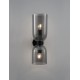 Smoky Glass Black Metal Base LED E14 2x5 Watt 230 Volt IP20 Bulb Excluded D: 11.5 W: 16.5 H: 37.5 cm 