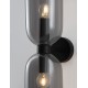 Smoky Glass Black Metal Base LED E14 2x5 Watt 230 Volt IP20 Bulb Excluded D: 11.5 W: 16.5 H: 37.5 cm 