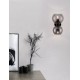 Smoky Glass Black Metal Base LED E14 2x5 Watt 230 Volt IP20 Bulb Excluded D: 15 W: 18.5 H: 25.5 cm 