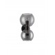 Smoky Glass Black Metal Base LED E14 2x5 Watt 230 Volt IP20 Bulb Excluded D: 15 W: 18.5 H: 25.5 cm 