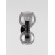 Smoky Glass Black Metal Base LED E14 2x5 Watt 230 Volt IP20 Bulb Excluded D: 15 W: 18.5 H: 25.5 cm 