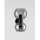 Smoky Glass Black Metal Base LED E14 2x5 Watt 230 Volt IP20 Bulb Excluded D: 15 W: 18.5 H: 25.5 cm 