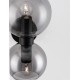 Smoky Glass Black Metal Base LED E14 2x5 Watt 230 Volt IP20 Bulb Excluded D: 15 W: 18.5 H: 25.5 cm 