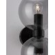 Smoky Glass Black Metal Base LED E14 2x5 Watt 230 Volt IP20 Bulb Excluded D: 15 W: 18.5 H: 25.5 cm 