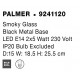 Smoky Glass Black Metal Base LED E14 2x5 Watt 230 Volt IP20 Bulb Excluded D: 15 W: 18.5 H: 25.5 cm 
