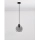 Smoky Glass Black Cord Black Metal Base LED E27 1x12 Watt 230 Volt IP20 Bulb Excluded D: 20 H1: 17.4 H2: 220 cm Adjustable hei