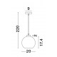 Smoky Glass Black Cord Black Metal Base LED E27 1x12 Watt 230 Volt IP20 Bulb Excluded D: 20 H1: 17.4 H2: 220 cm Adjustable hei