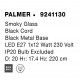 Smoky Glass Black Cord Black Metal Base LED E27 1x12 Watt 230 Volt IP20 Bulb Excluded D: 20 H1: 17.4 H2: 220 cm Adjustable hei