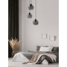 Smoky Glass Black Cord Black Metal Base LED E27 3x12 Watt 230 Volt IP20 Bulb Excluded D: 30 H: 145 cm Adjustable height