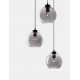 Smoky Glass Black Cord Black Metal Base LED E27 3x12 Watt 230 Volt IP20 Bulb Excluded D: 30 H: 145 cm Adjustable height 