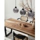 Smoky Glass Black Cord Black Metal Base LED E27 3x12 Watt 230 Volt IP20 Bulb Excluded L: 84 H 1: 17.4 H 2: 145 cm Adjustable h