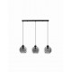 Smoky Glass Black Cord Black Metal Base LED E27 3x12 Watt 230 Volt IP20 Bulb Excluded L: 84 H 1: 17.4 H 2: 145 cm Adjustable h