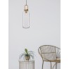 Clear Glass Black Cord Brass Gold Metal LED E27 1x12 Watt 230 Volt IP20 Bulb Excluded D: 15.5 H1: 53 H2: 255 cm Adjustable Hei