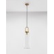 Clear Glass Black Cord Brass Gold Metal LED E27 1x12 Watt 230 Volt IP20 Bulb Excluded D: 15.5 H1: 53 H2: 255 cm Adjustable Hei